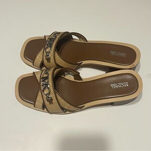 Michael Kors Beige Slide Sandals